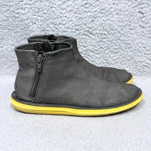 Camper Beetle Womens Size 7.5 Ankle Boots Dark Olive Leather Dual Zip